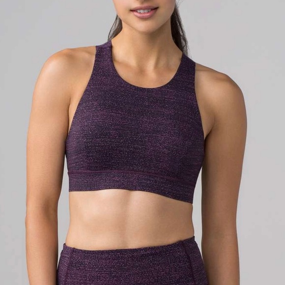 Lululemon Fast & Free Bra Nulux Salt Dark Mystic Black Size 10 - Picture 2 of 6